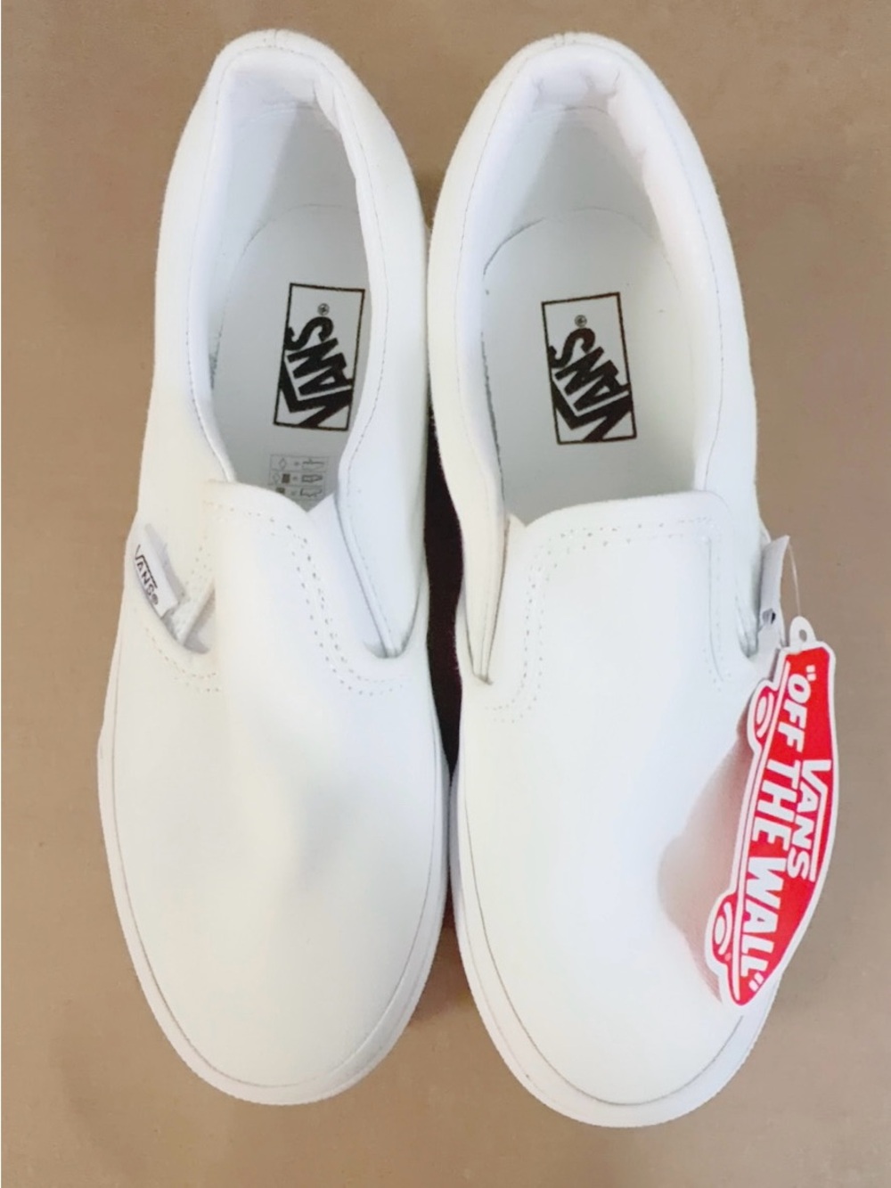 Vans Kids White Slip-On Canvas Sneakers